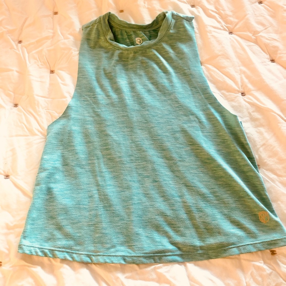 Muscle crop top in teal